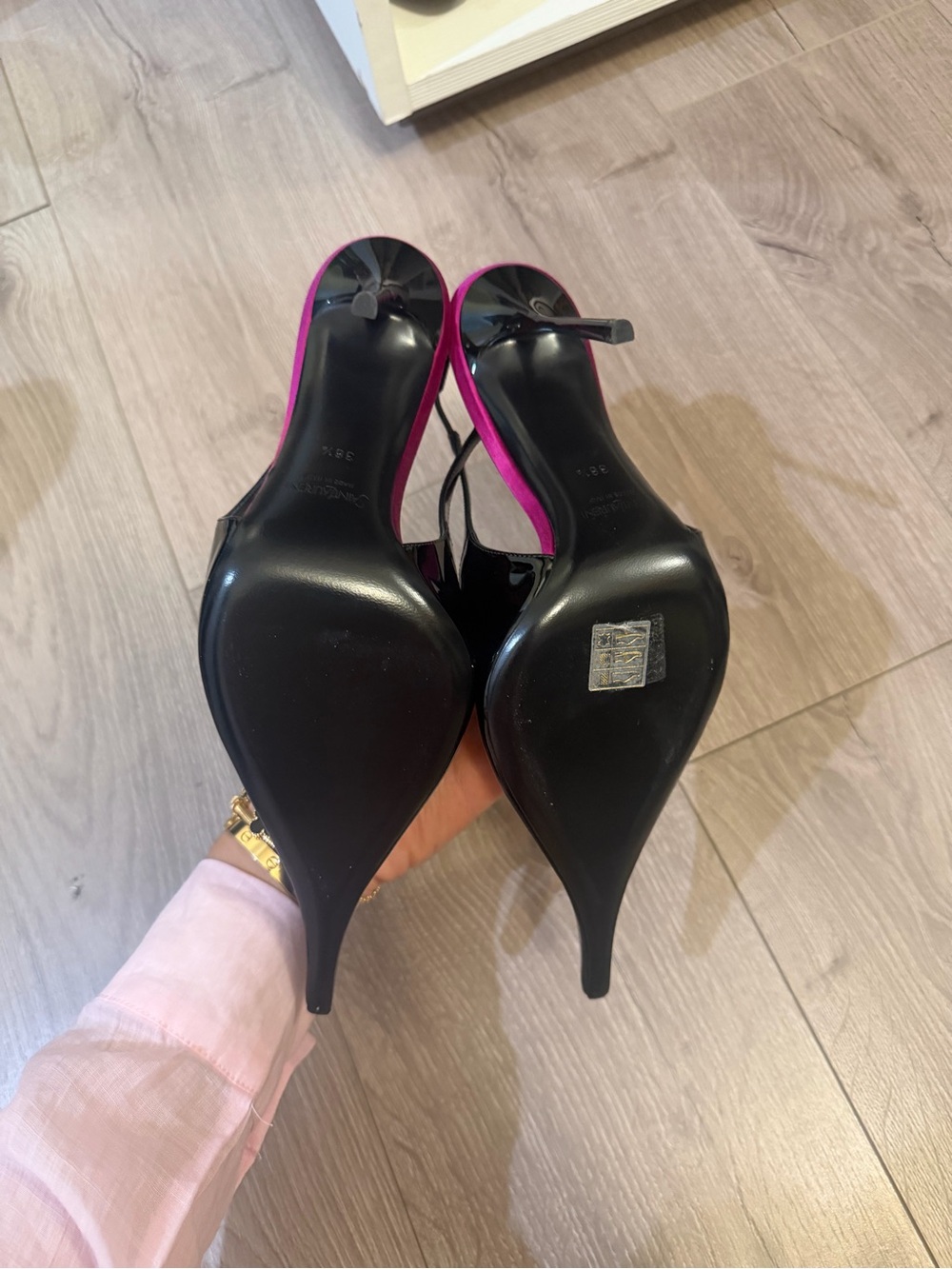 Saint Laurent Amalia Slingback Pumps Black Patent Leather BRAND NEW NEVER WORN - Picture 2 of 5